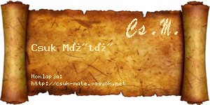 Csuk Máté névjegykártya